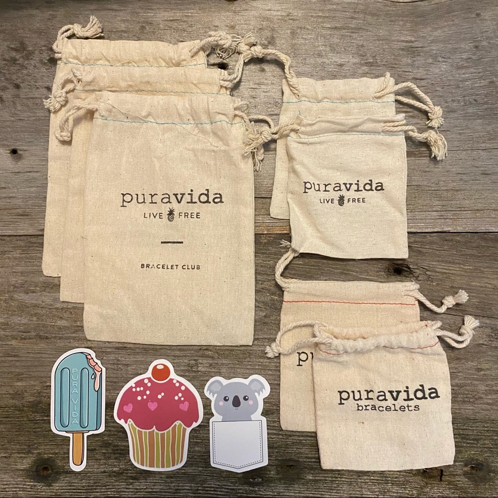 ‼️Pura Vida Bracelets Bags + Stickers Pack‼️